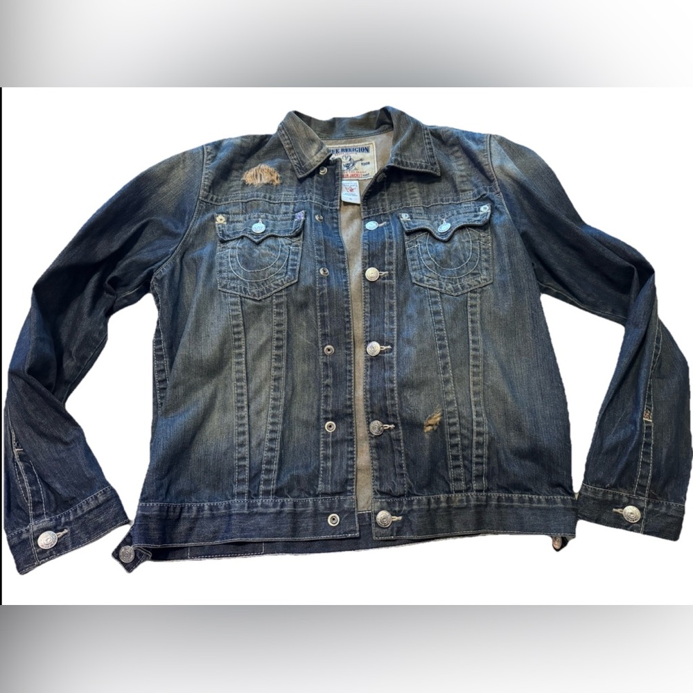 True Religion Blue Lightweight Denim Shirt Jacket